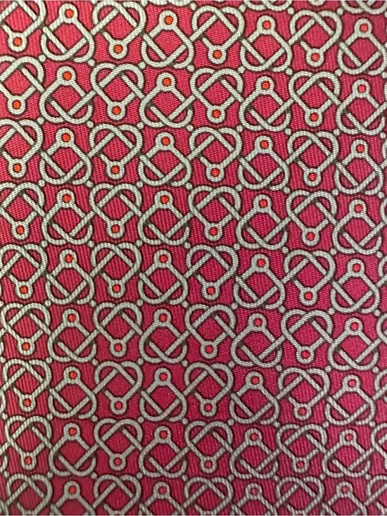 Hermès Maroon Silver Interlocking Knot Silk Tie Made in France